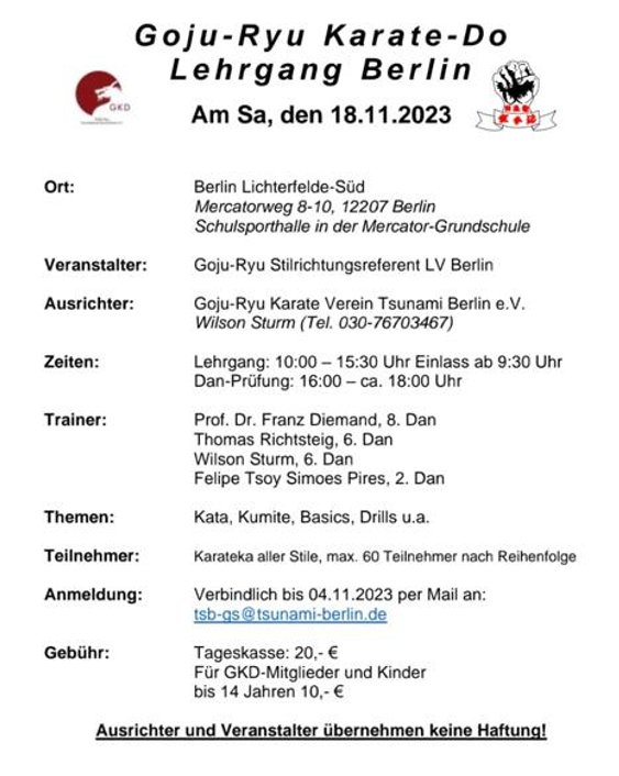 Lehrgang November 2023 Berlin