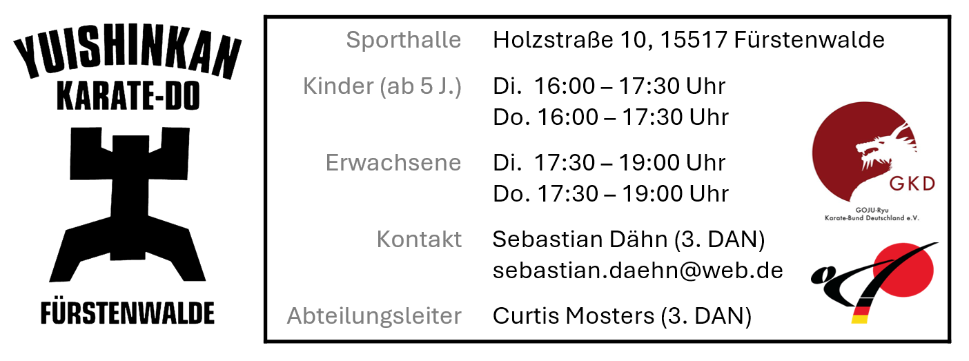 Visitenkarte Karate Fürstenwalde